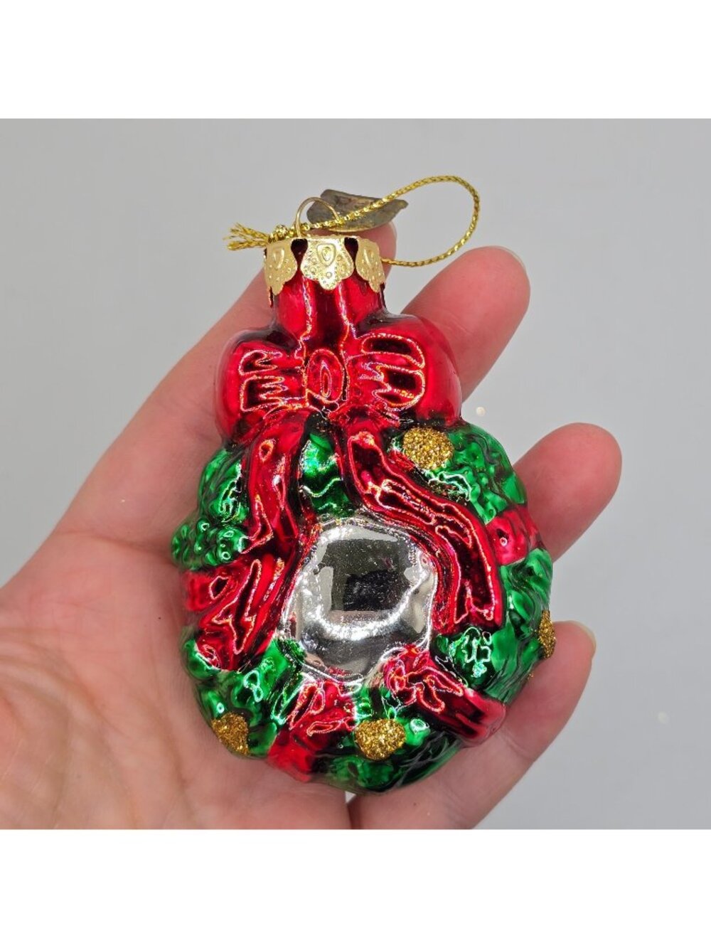 Christmas Ornament Glass Holiday Wreath Thomas Pacconi Museum Series 2003 VTG